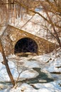 Tunnel and icy stream Royalty Free Stock Photo