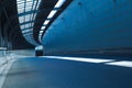 Tunnel inside of empty road surface floor