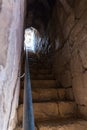 Tunnel leading to the upper tier in Nimrod Fortress located in Upper Galilee in northern Israel on the border with Lebanon.