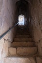 Tunnel leading to the upper tier in Nimrod Fortress located in Upper Galilee in northern Israel on the border with Lebanon.