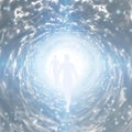 Tunnel of Light with figure Royalty Free Stock Photo