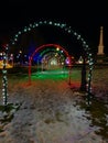 Tunnel of light outdoor Christmas display Royalty Free Stock Photo