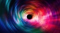 Tunnel motion blur colorful space nebula black hole many colors