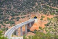 A tunnel through the mountain on the island of Crete Royalty Free Stock Photo