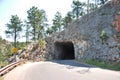 Tunnel in Mountain Landscape in The Black Hills, South Dakota Royalty Free Stock Photo