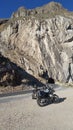Tunnel mountain road motorcycle desert route asphalt curve Royalty Free Stock Photo