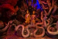 Tunnel naka cave underground for thai people travel visit and respect praying blessing holy worship mystical ancient naga statue