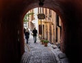 A tunnel in the old town area of Stockholm Royalty Free Stock Photo