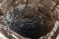 Tunnel pipe of an abandoned water well Royalty Free Stock Photo