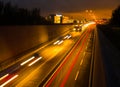 Tunnel road at night