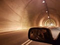 Tunnel road street car lights highway traffic Royalty Free Stock Photo