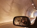 Tunnel road street car lights highway traffic Royalty Free Stock Photo