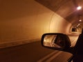 tunnel road street car lights highway traffic Royalty Free Stock Photo