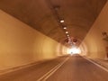 tunnel road street car lights highway traffic Royalty Free Stock Photo