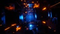 Tunnel Sci-Fi looping environment, Technology digital abstract background. 3d Rendering