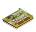 Tunnel Shaped Greenhouse Isometric Composition