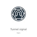 Tunnel signal icon vector. Trendy flat tunnel signal icon from signs collection isolated on white background. Vector illustration