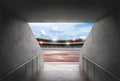 Tunnel in stadium with running track