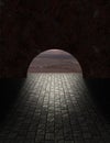 Tunnel with stone flor Royalty Free Stock Photo