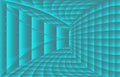 Tunnel with turquoise gradient tiles. Background abstract vector image Royalty Free Stock Photo