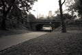 Tunnel under the bridge at Central Park in vintage style Royalty Free Stock Photo