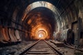 Tunnel under construction view. Generate Ai Royalty Free Stock Photo