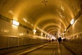 Tunnel under the Elbe river in Hamburg, Germany