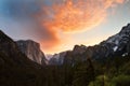 Tunnel View at sunrise, Yosemite National Park Royalty Free Stock Photo