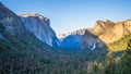 Tunnel View, Yosemite National Park at sunset Royalty Free Stock Photo