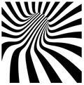 Tunnel vortex in concentric black and white stripes