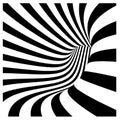 Tunnel vortex in concentric black and white stripes