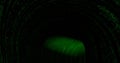 Tunnel with walls made with green code in matrix style - 3d rendering Royalty Free Stock Photo