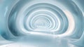 A tunnel of white and blue shapes with a light at the end, AI Royalty Free Stock Photo