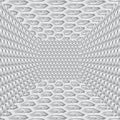 Tunnel or wormhole. Digital wireframe tunnel. 3D grid. Background vector image Royalty Free Stock Photo