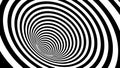 Tunnel or wormhole. Movement lines illusion. Abstract wave whith black and white curve lines. Vector optical illusion Royalty Free Stock Photo