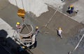 Tunneller worker installing fixture in underground subway metro construction site in Sofia, Bulgaria. Royalty Free Stock Photo