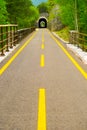 Tunnels on Ciclovia Alpe Adria Radweg bike lane Royalty Free Stock Photo