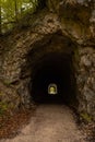 Tunnels in the ex Reichraming narrow gauge railway, small gauge forest railway in central austria. Visible two tunnel portals Royalty Free Stock Photo