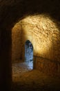 tunnels and passageways in a medieval castle Royalty Free Stock Photo