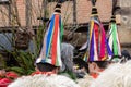 Tunturro, a cone-shaped hat made of colored strips