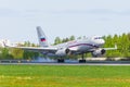 Tupolev 204 Russia airlines, airport Pulkovo, Russia Saint-Petersburg May 2017.