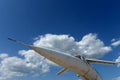 The Tupolev Tu-144 plane was the first in the world commercial supersonic transport aircraft at the International Aviation and Spa Royalty Free Stock Photo