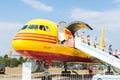 Tupolev TU 204C cargo plane on display at Zhukovsky airfield Royalty Free Stock Photo