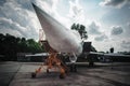 Tupolev Tu-22M long-range supersonic strategic bomber museum exhibit Royalty Free Stock Photo