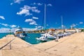 Turanj village harbor and waterfront view Royalty Free Stock Photo