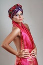 Turban and with artistic visage Royalty Free Stock Photo