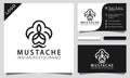 Turban Fork Mustache Indian Food Restaurant logo design vector illustrator, business card