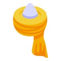 Turban headdress icon isometric vector. Arab hat