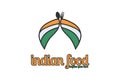 Turban Spoon Fork with Indian Flag Color for Food Restaurant Logo Design