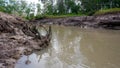 Turbid River Water With A Muddy Ground Surface